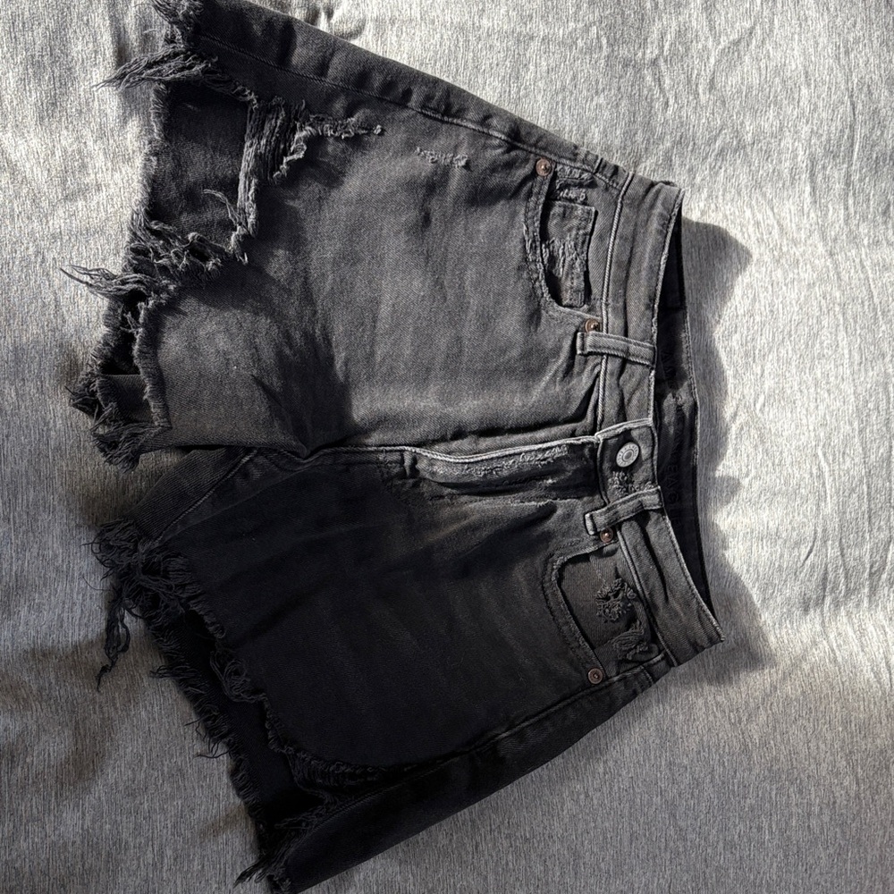 Black Distressed Women Shorts